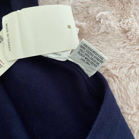 NWT Vintage Jason Maxwell Womens Large Sweater Navy Stripes w Flags 100% Cotton - Picture 8 of 8